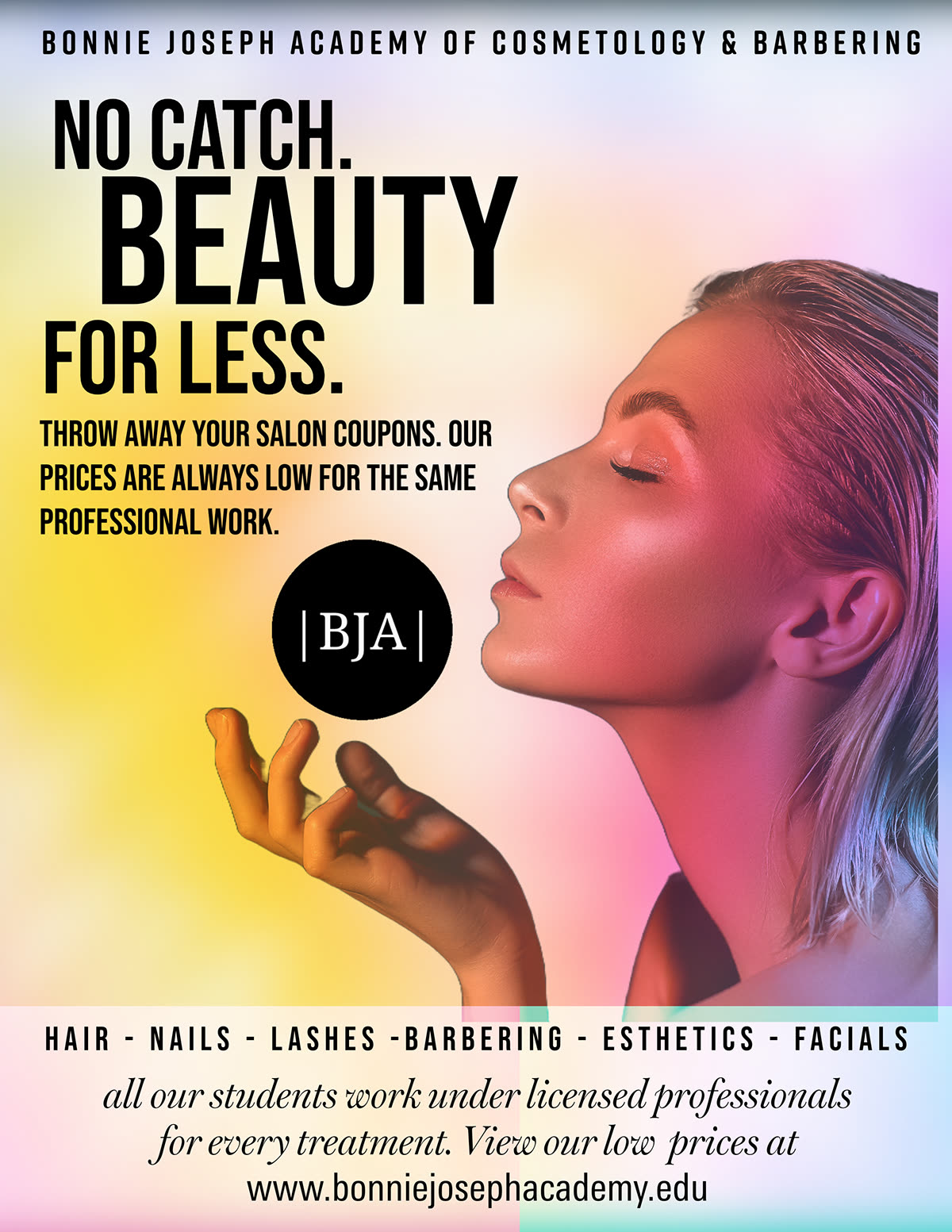 BJA ad: no catch, beauty for less